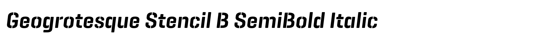 Geogrotesque Stencil B SemiBold Italic image